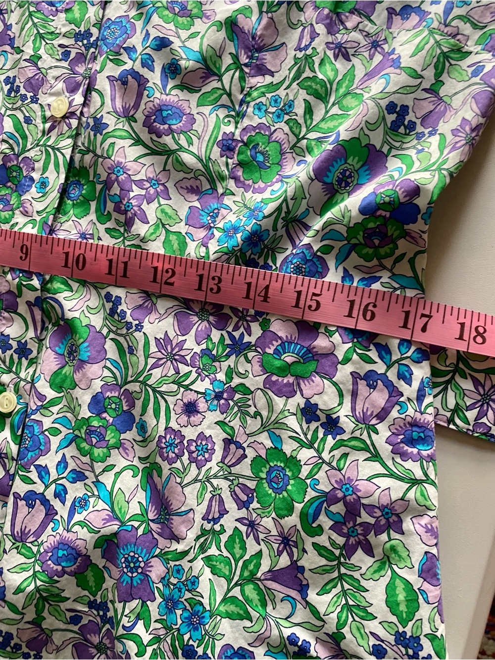 Talbots Women Fit & Flare Poplin Spring Fleur Floral Midi Shirtdress Size 10 - Picture 11 of 12